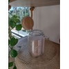 POTE HERMÉTICO DE VIDRO COM TAMPA DE BAMBU  