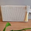 NECESSAIRE DE MÃO TELA DE NYLON CREME 