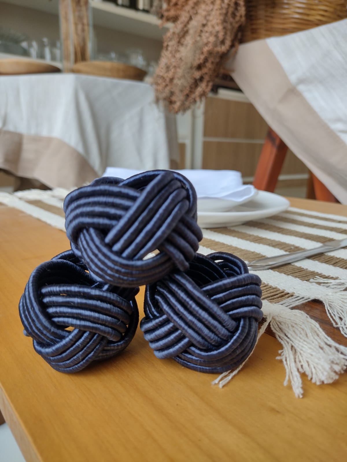 ARGOLA PORTA GUARDANAPO TRACCIA AZUL ESCURO