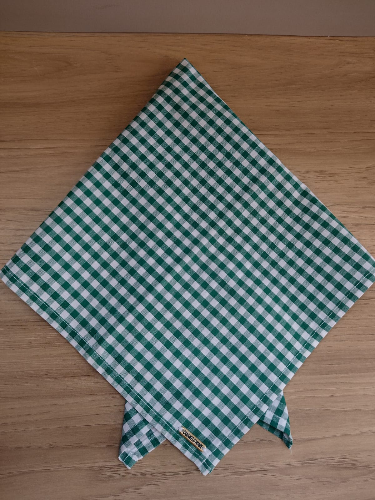 GUARDANAPO PARA MESA AMERICANA  XADREZ VERDE E BRANCO
