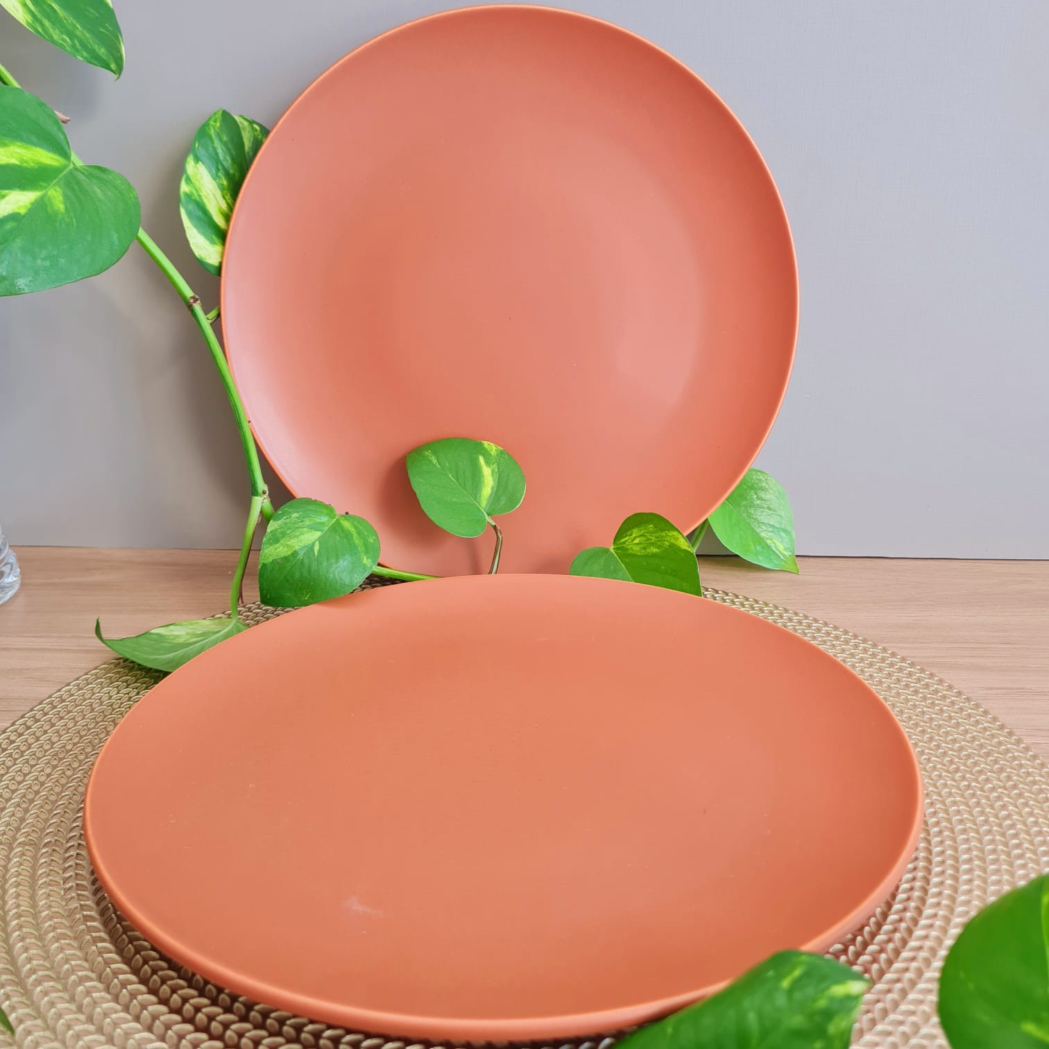 PRATO DE REFEIÇÃO PORCELANA TERRACOTA