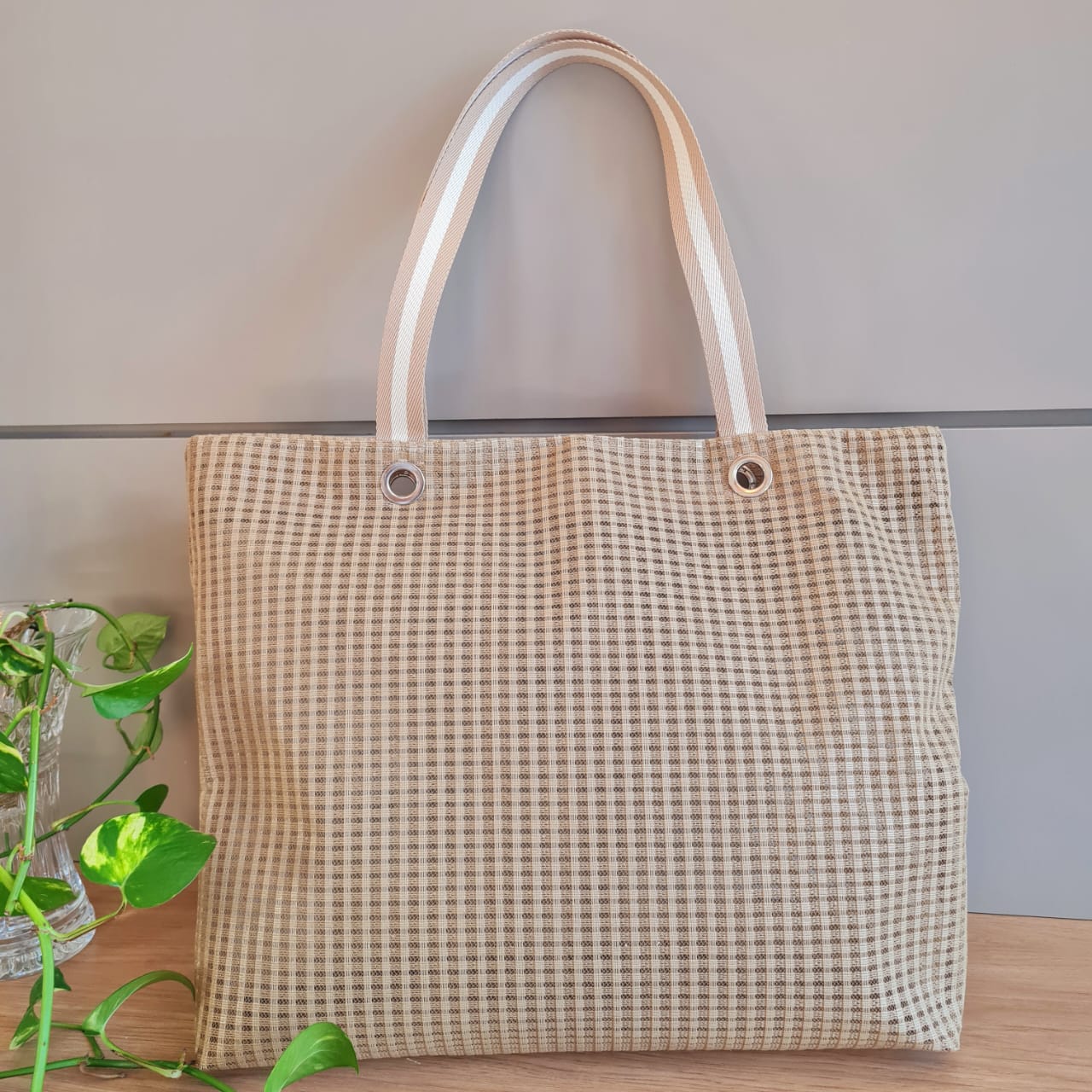 BOLSA TELA DE NYLON CREME